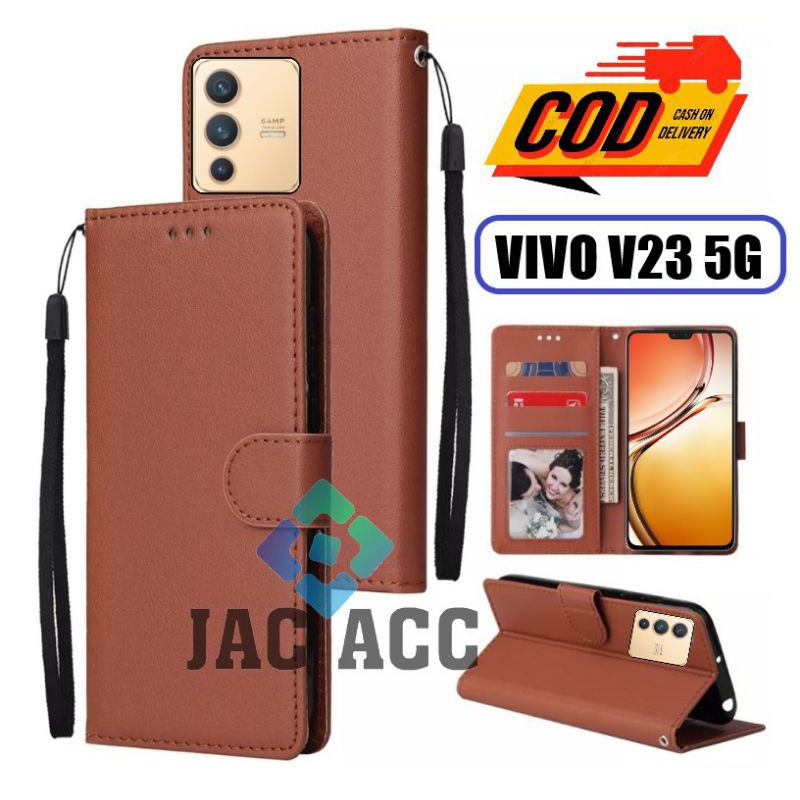 FLIP CASE HP PREMIUM UNTUK VIVO V23 5G LEATHER FLIP CASE PREMIUM UNTUK VIVO V23 5G