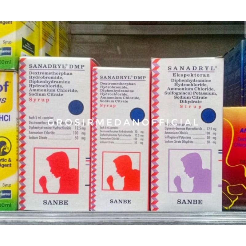SANADRYL EKSPEKTORAN DAN SANADRYL DMP - OBAT BATUK KERING DAN BERDAHAK