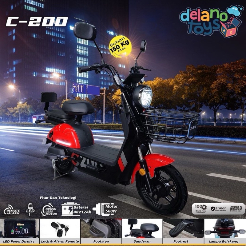 SEPEDA LISTRIK C-200 E-BIKE E-MOPED
