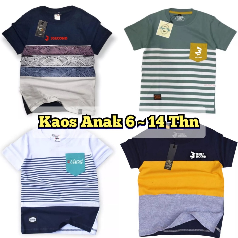 KAOS ANAK TANGGUNG 613 TAHUN BAJU OBLONG ANAK SD SMP UNISEX ART J5Z2