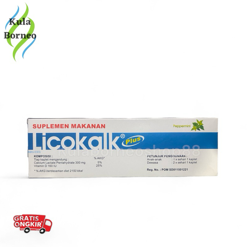 Licokalk Plus Vitamin D 100 Tablet - Suplemen Makanan