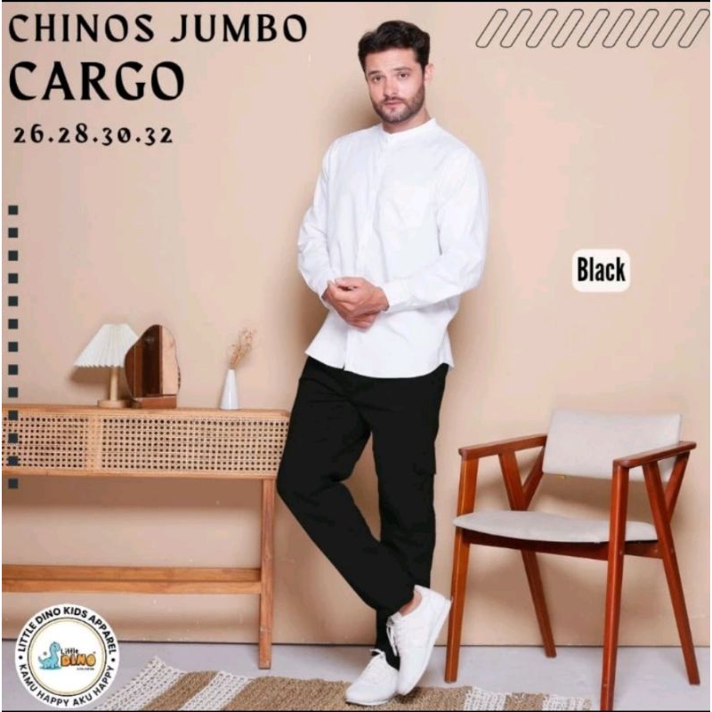 Celana Panjang Chinos Kargo Dewasa Jumbo by Little Dino