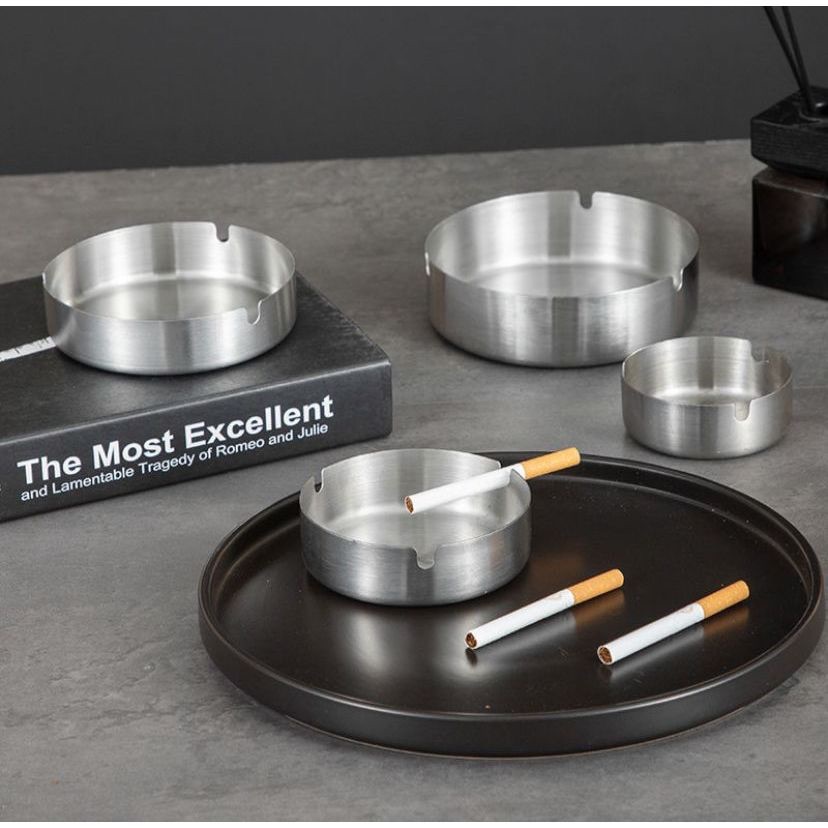 ASBAK ROKOK STAINLESS MANGKOK BULAT 8CM ANTI KARAT IMPORT PREMIUM