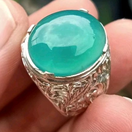 Cincin Batu Ijo Garut Cikolak Serat Kayu Giwang Kristal Natural