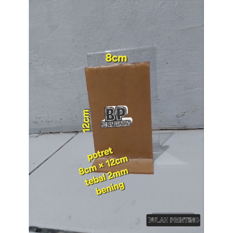 

DISPLAY AKRILIK UK 8CM×12CM T PORTRAIT / TEMPAT BROSUR