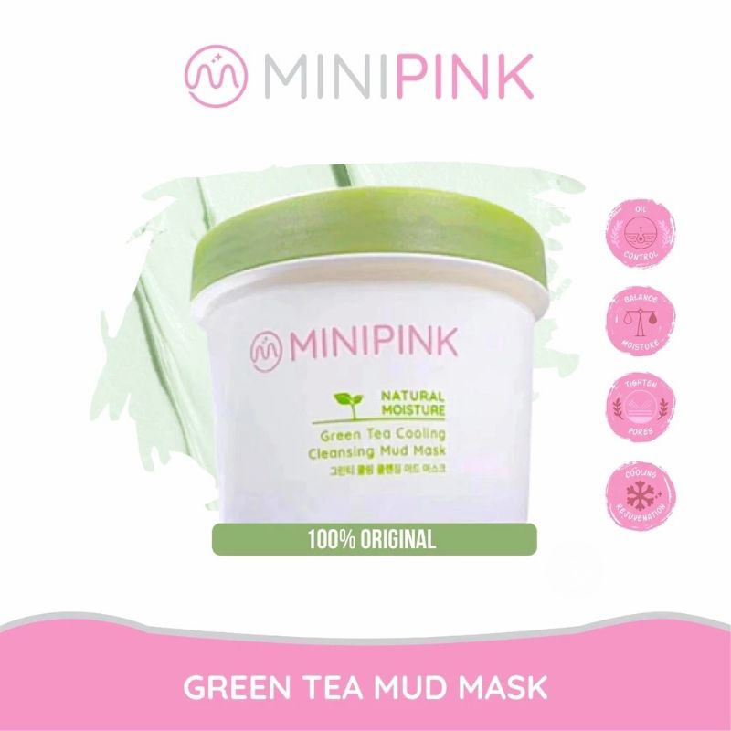 MINIPINK 120gr Green Tea Clay Mask Exfoliasi Kulit Wajah Pore Clean Komedo Greentea MP013 Mud Mask G