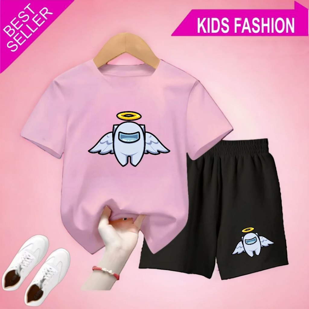 KAOS SETELAN ANAK LAKI LAKI DAN PEREMPUAN 1-10 TAHUN/AMONG US ANGEL