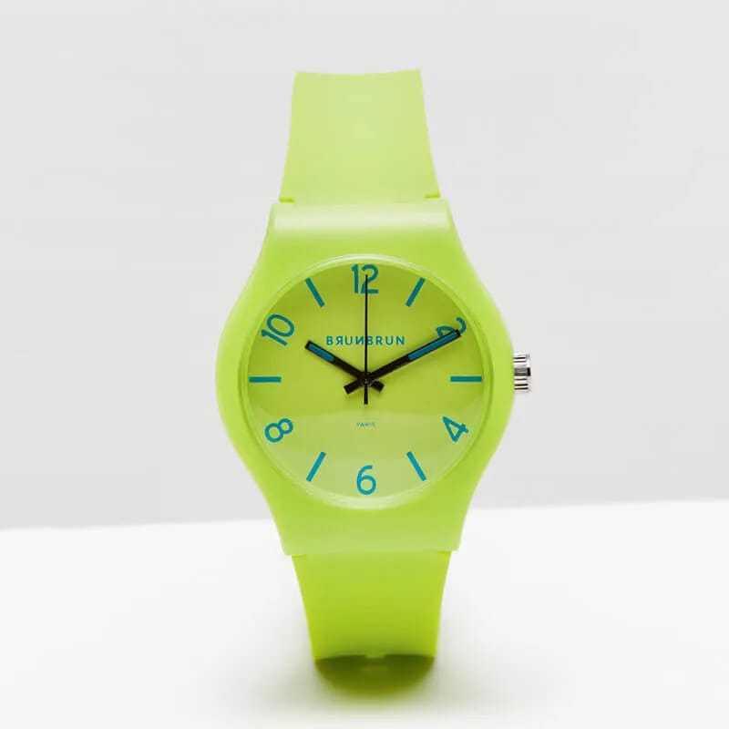 Brunbrun Paris Nara Lime Watches / Jam Tangan Brunbrun Paris warna Lime bahan Rubber