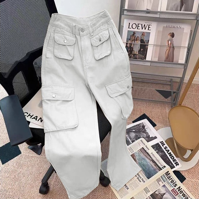 Apshana Jeans - Celana Cargo Jeans Wanita Highwaist Loose pants Celana Jeans Cewek Celana Cargo Deni