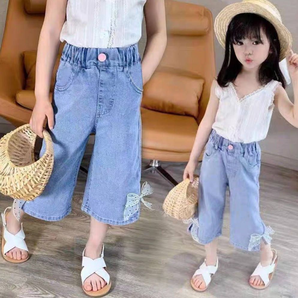 Celana Jeans Kulot Anak Perempuan Import Umur 11 Tahun Kulot Anak Perempuan Import Motif Pita Rendom