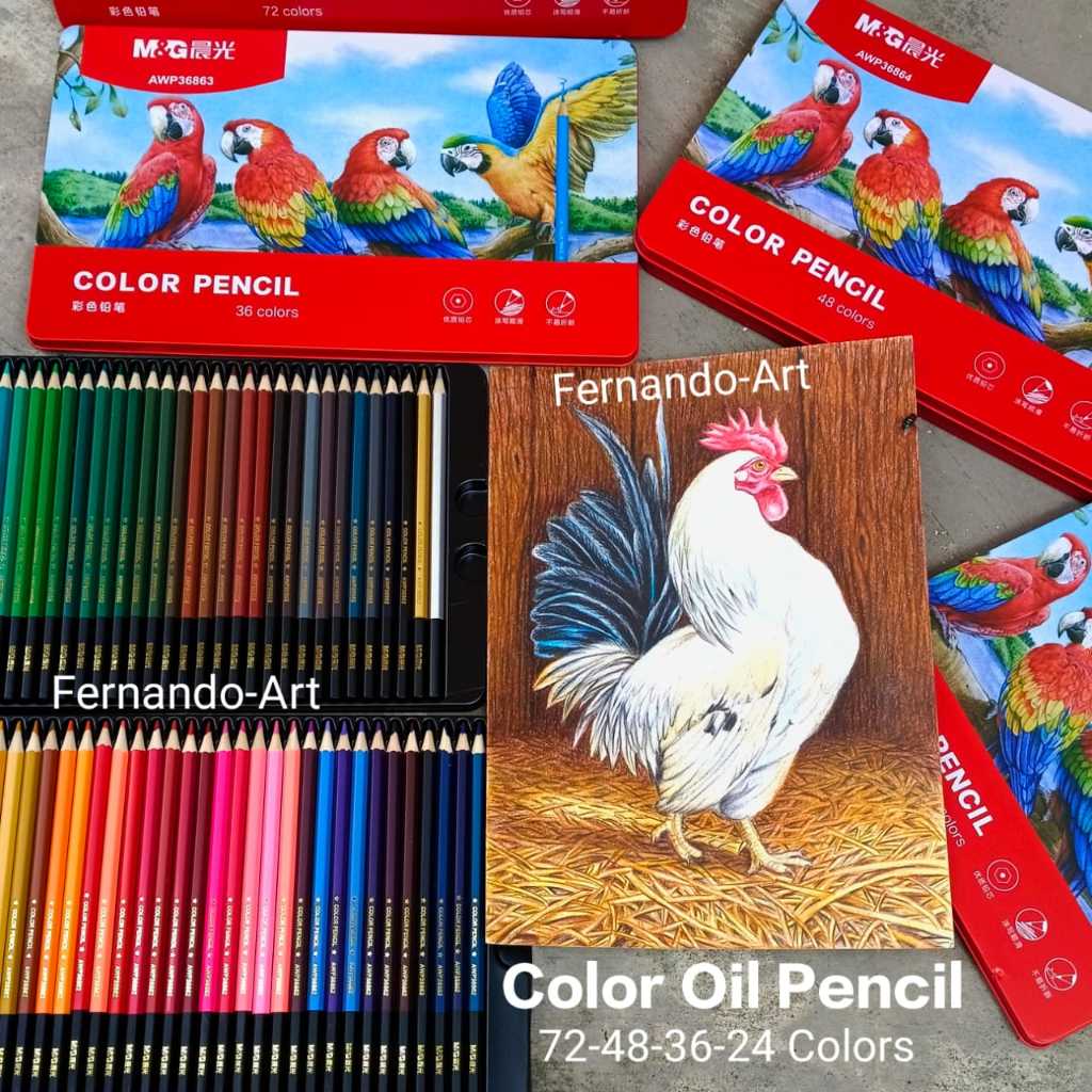 

M&G Pensil Warna Minyak 24 / 48 / 72 / 120 Colors Oil Pencil / Artist Oil Pencils