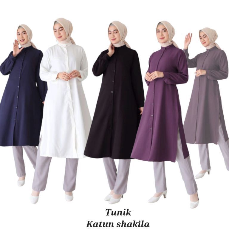 ART G44X KEMEJA TUNIK POLOS WANITATUNIK SHAKILA BOTTEGA JUMBO L XL XXL XXXL