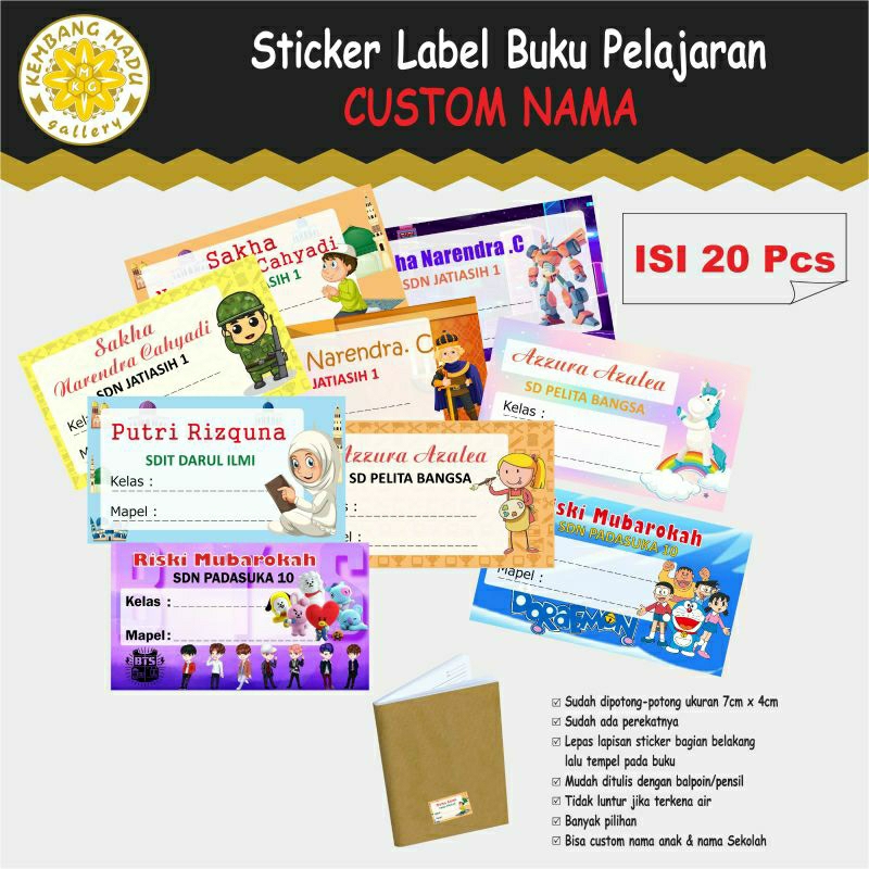 

Sticker Label Buku Pelajaran Custom Nama