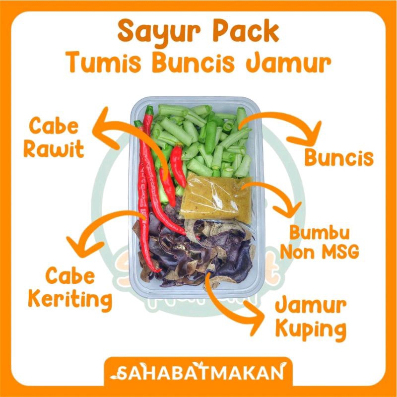 

Sayur Pack Tumis Buncis Jamur | Sayur Fresh | Khusus Instan