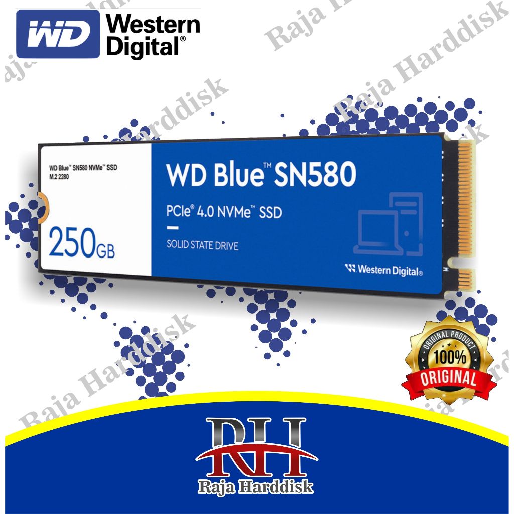 WD Blue SSD SN580 M.2 Pcie Gen4 Nvme 2280 250GB - M2 250 GB