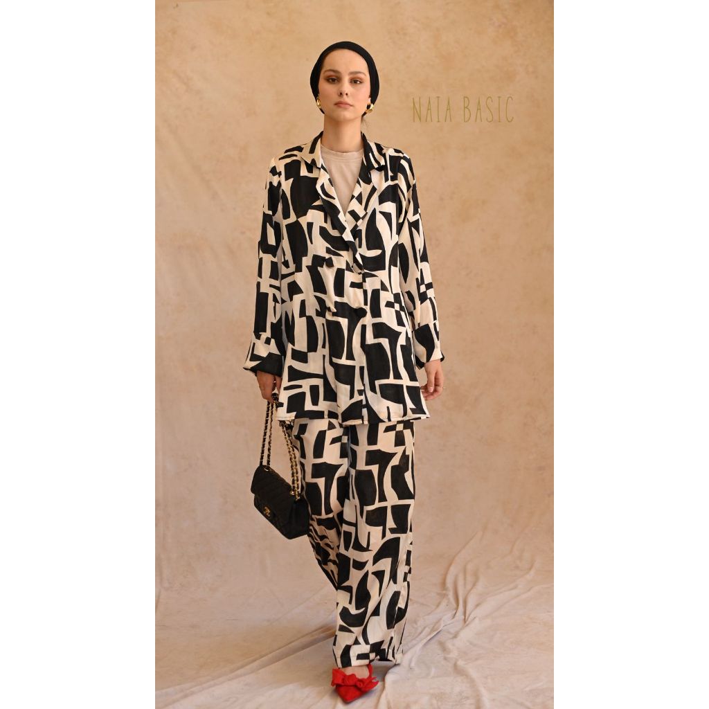 NAIA BASIC - MONO BLAZER SET - BAJU CELANA ATASAN BAWAHAN WANITA ONE SET - 100227
