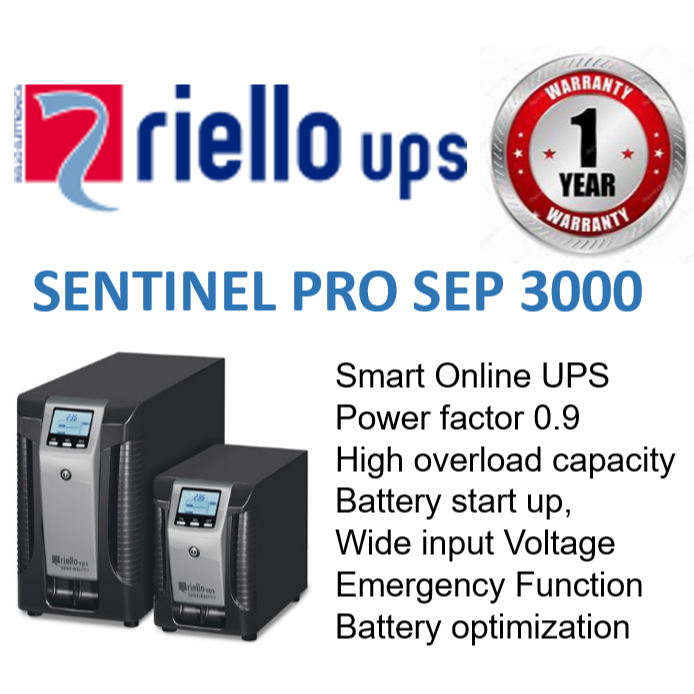 UPS Riello 3 Kva / UPS RIello Sentinel Pro SEP 3000 VA / Smart online UPS
