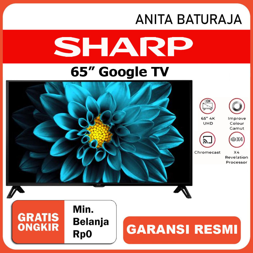 TV LED SHARP 65 INCH GOOGLE TV GARANSI RESMI