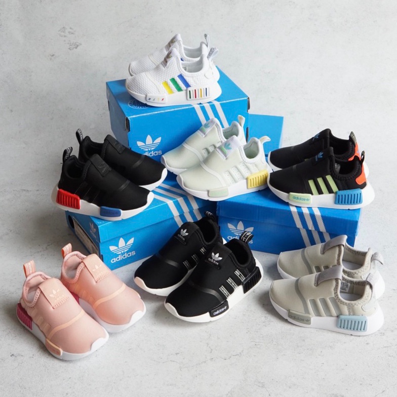 ART T92D NMD Slip On Sepatu Sneakers Anak  size 2235  black white grey pink  sneaker sekolah unisex