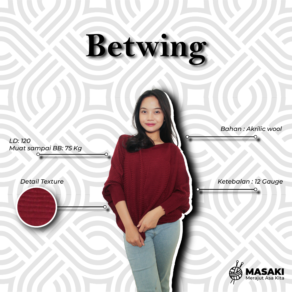 MASAKI - Blouse Baju Rajut Batwing | Atasan Wanita Model Kelelawar