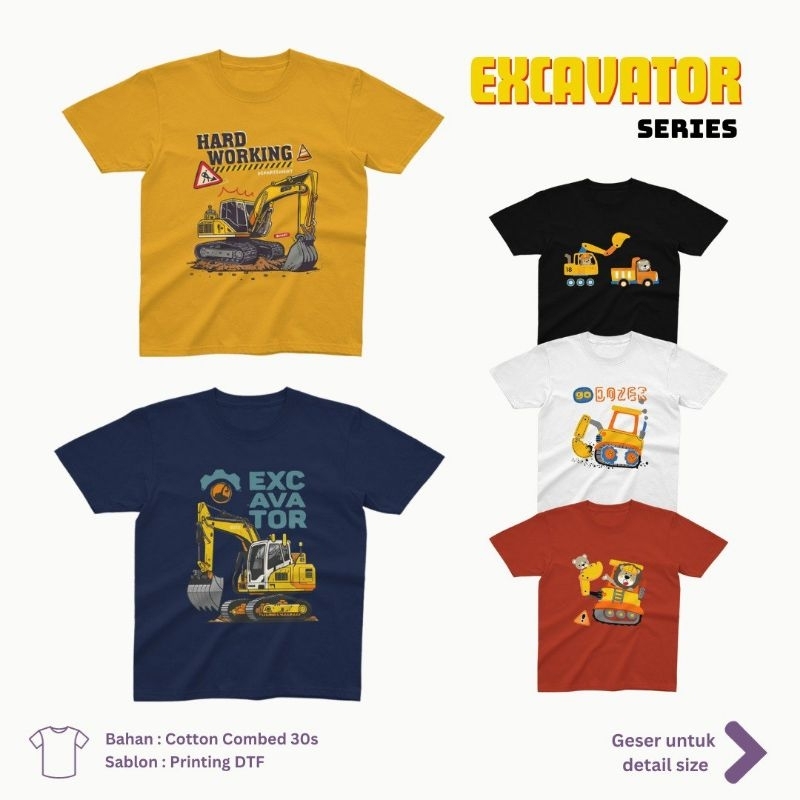 Baju Anak Laki-laki/Kaos Excavator Series