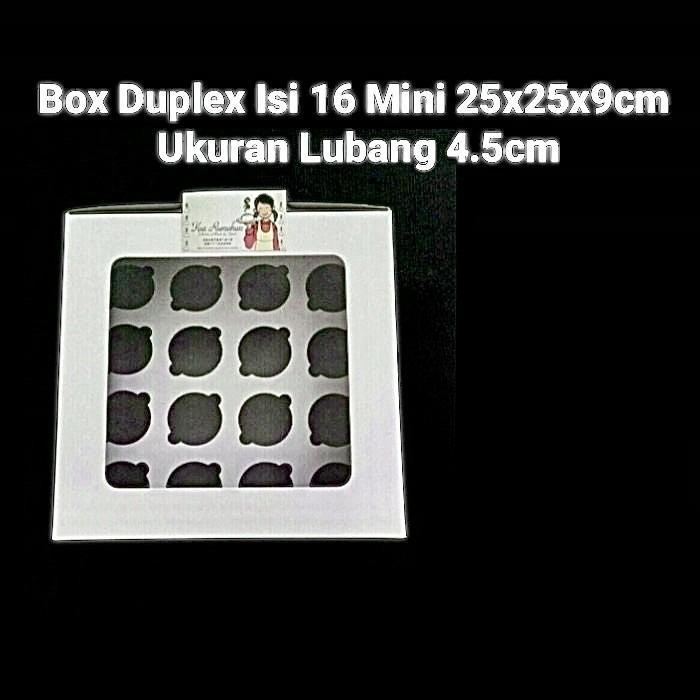 

(5 Pcs) Dus Cupcake Sekat 16 Mini Box Duplex Putih Sekat 4.5 Cm Kotak Cupcheese Packaging Uk 25x25x9