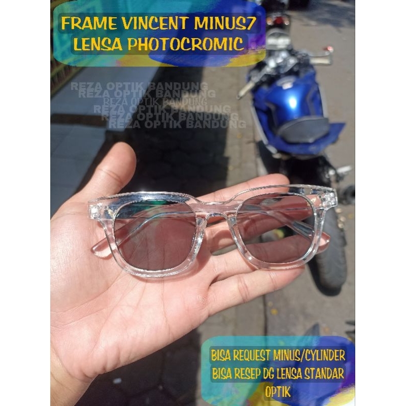 KACAMATA MINUS 7,6,5,4,3,2,1 FRAME VINCENT LENSA PHOTOCROMIC SESUAI RESEP MINUS/SLINDER | LENSA STAN