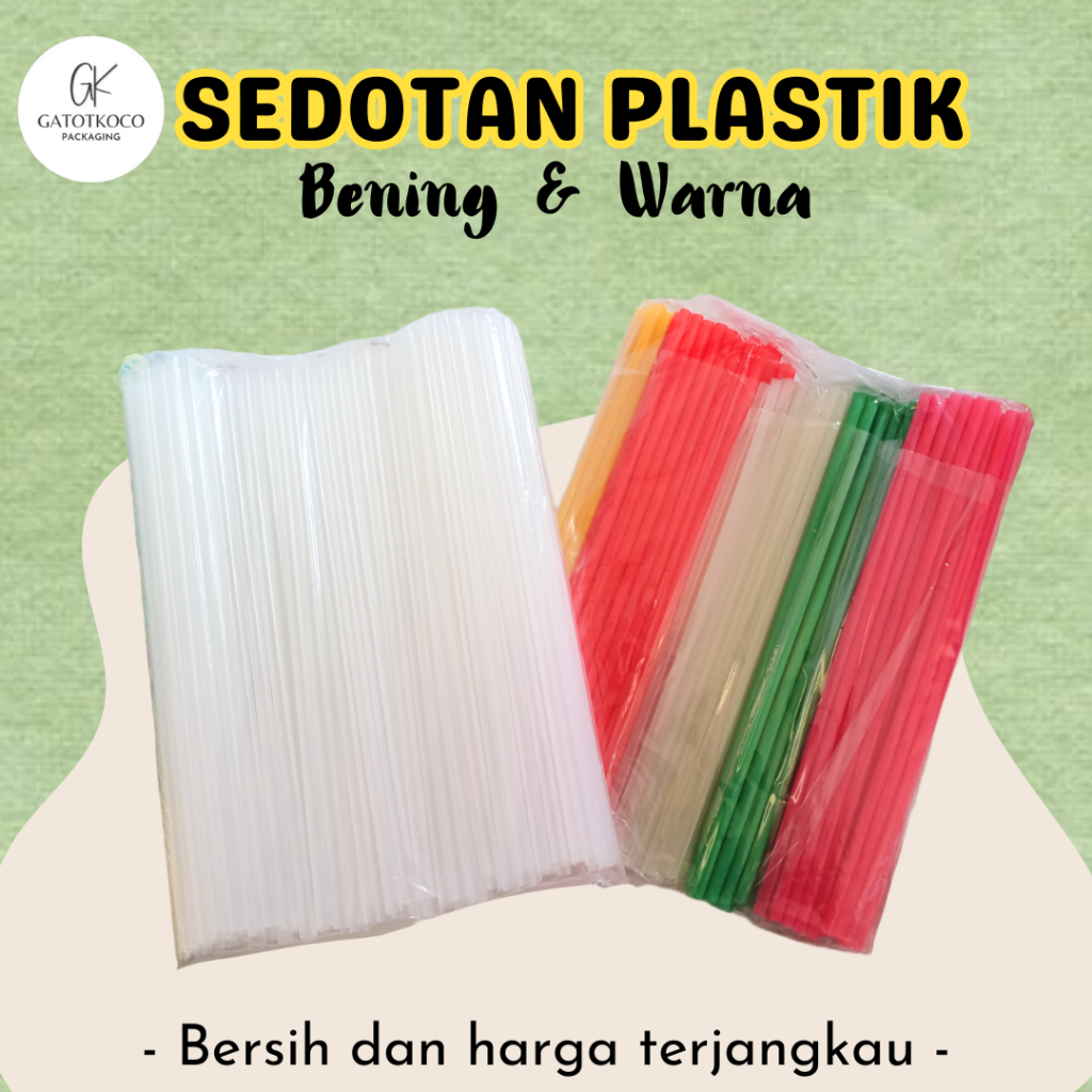 Sedotan plastik/Sedotan warna/Sedotan bening/putih susu/Sedotan es