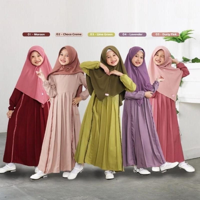 GAMIS TERBARU IBU DAN ANAK SET HIJAB/BAJU GAMIS COUPLE IBU ANAK USIA 3-16 TAHUN