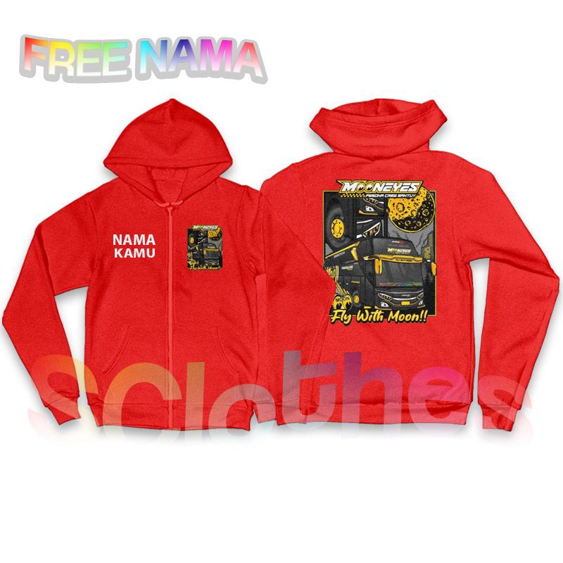 Jaket Anak Hoodie Zipper Anak Bismania MOONEYES FLY WITH MOON
