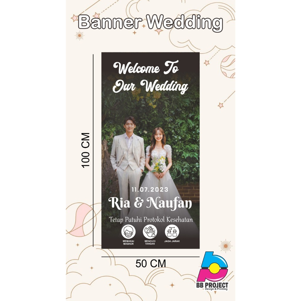 Banner Pernikahan + Foto / banner wedding / banner pernikahan