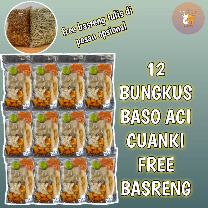 

12 BUNGKUS BASO ACI & CUANKI FREE BASRENG | GMSNACK