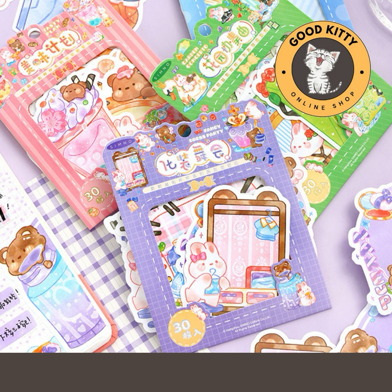 

30 Lembar Memo Pad Motif Kartun Hewan Lucu PVC Tahan Air Diary Scrapbooking DIY Stiker Dekoratif STICKER DECO | 30 PCS STICKER DECO | STICKER VIRAL | STICKER KOREA | STICKER BOX