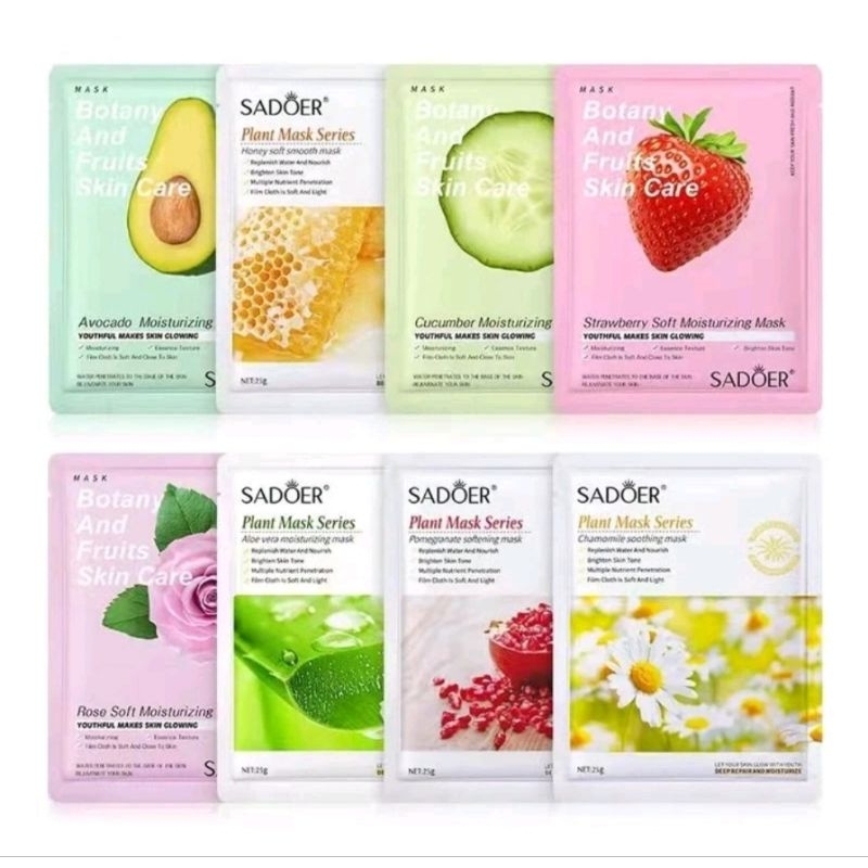 Masker Korea Sadoer Sheet Mask Masker Wajah/Sadoer Plant Mask Series