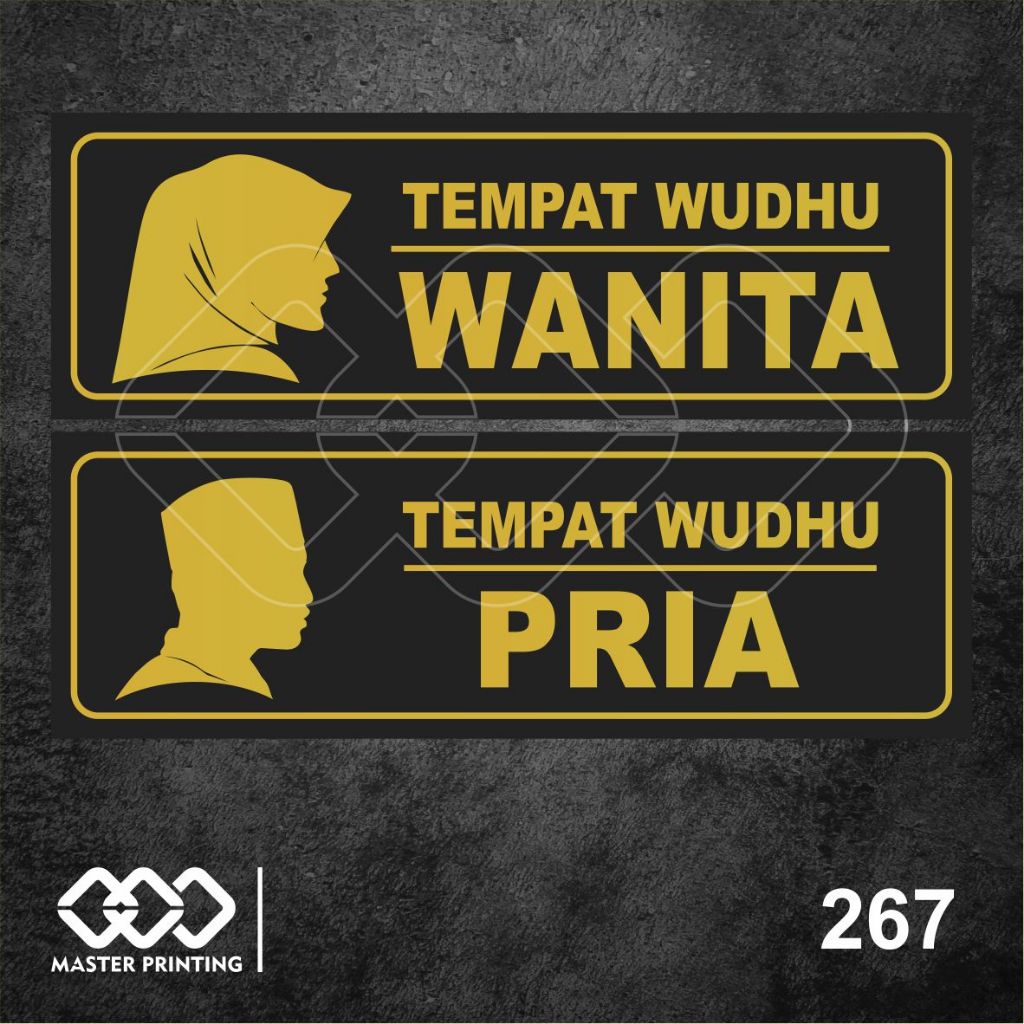 

267 - Stiker Tempat Wudhu Pria dan Wanita, Sticker Vinyl, Premium, Tahan Air, Termurah, Bisa Custom