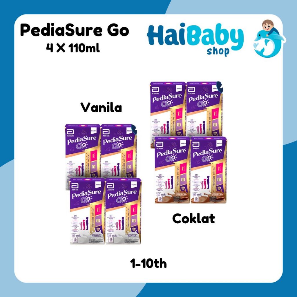 

PediaSure Go Vanila & Coklat (1-10th) - Nutrisi UHT - 110ml