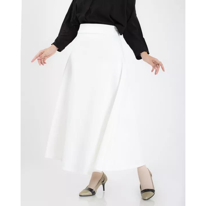 Rok Kerja Scuba Bawahan Rok Hitam Line A Kualitas Premium