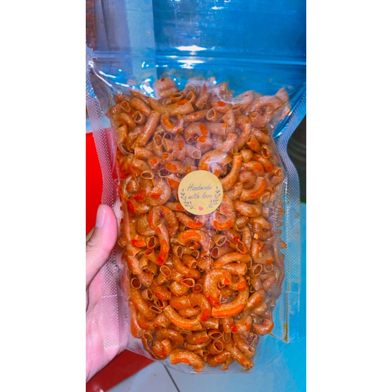 

MAKARONI CIKRUH 250gr PEDAS KRIUK MAKARONI BANTET MAKANAN RINGAN CEMILAN SNACK CIKRUH PEDAS GURIH TIDAK KERAS