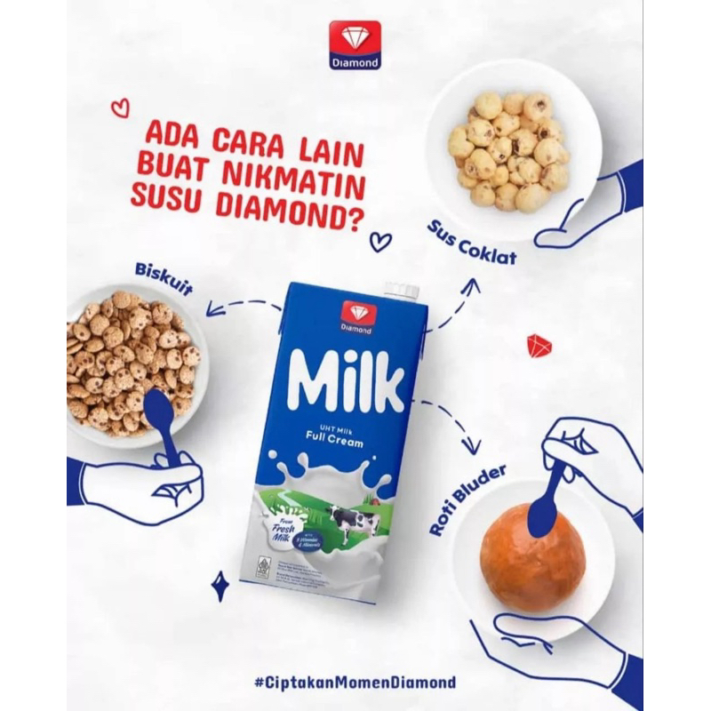

DA Diamond Milk SUSU UHT Full Cream Kemasan 1 Liter