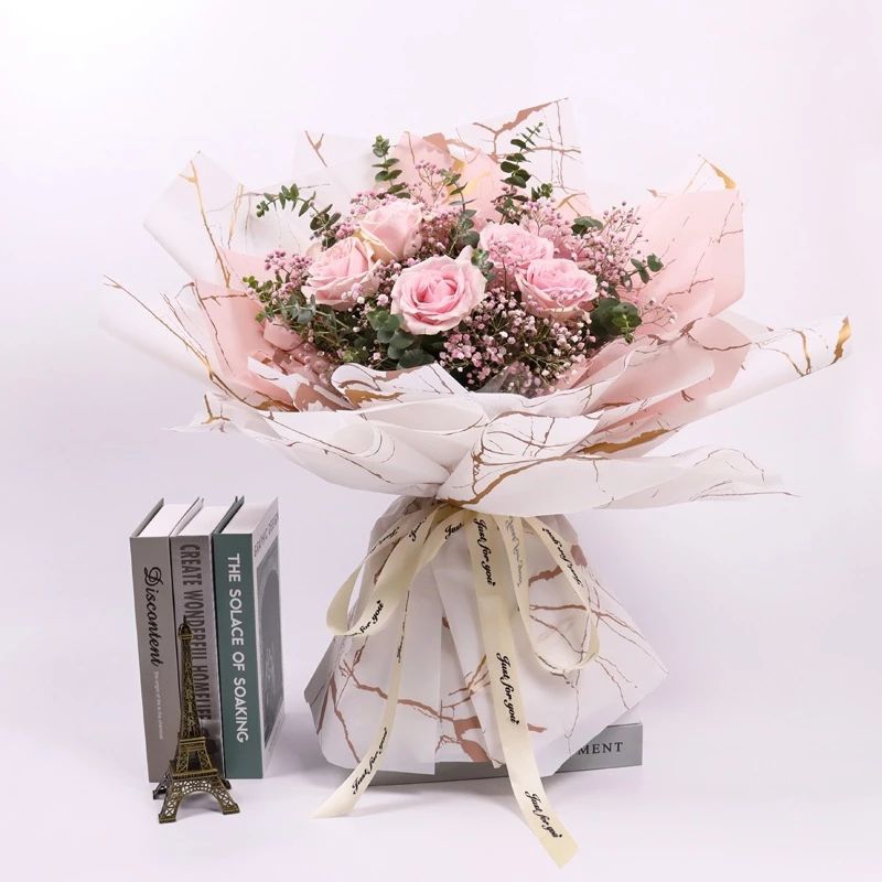 

Cellophane Gold Marble wrapping kertas buket