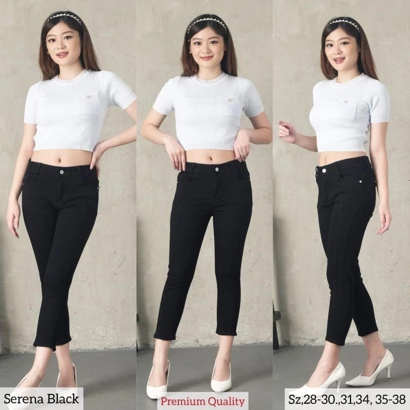 SERENA BLACK 7/9 CELANA HITAM POLOS CELANA WANITA JUMBO