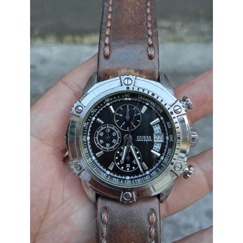 jam tangan guess waterpro japan movt quartz second bekas