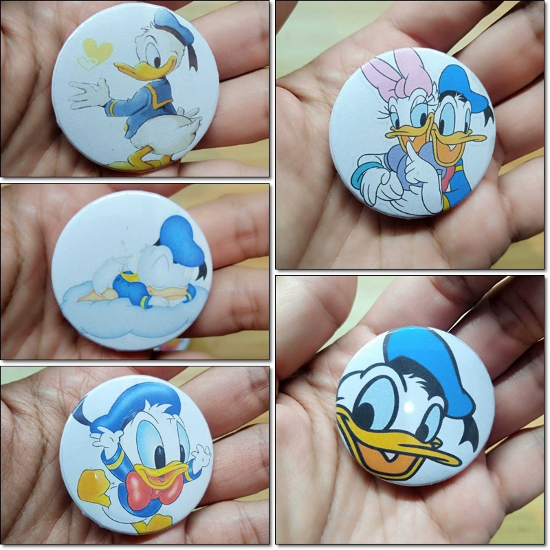 [GB] Pin Bros 4,4 CM Bulat Peniti Tas Totebag Donald Duck Donal Bebek