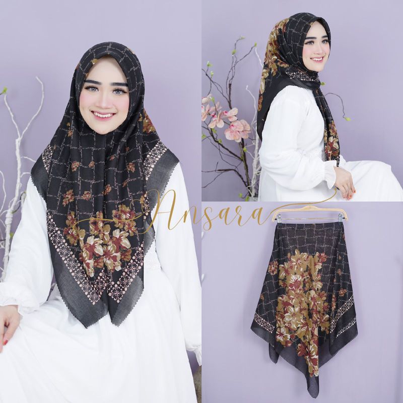 BISA COD HIjab segiempat Voal Motif 179 HL free pouch