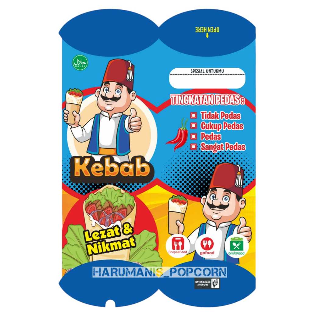 

50 Lembar bungkus kebab / Kemasan kebab / Wadah kebab / Box kebab