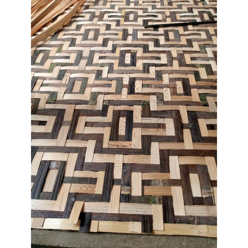 Anyaman bambu/bilik bambu/gedeg/gribig+motif_luster