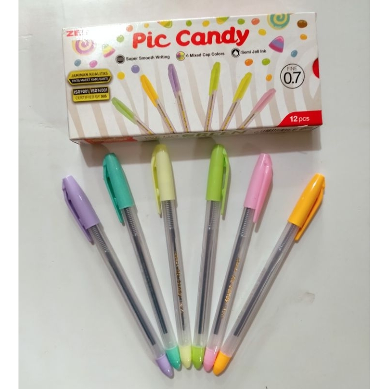 

1 PACK Pen / Pulpen Pic Candy / Zebra / Fine Tipe 0.7mm