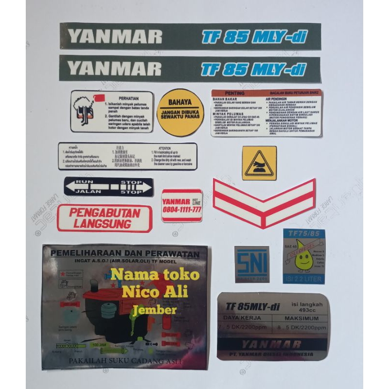 Stiker yanmar tf 85 mly Label