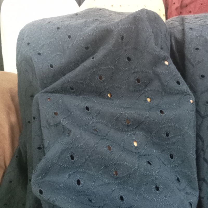 kain bahan katun bordir bolong" import harga meteran