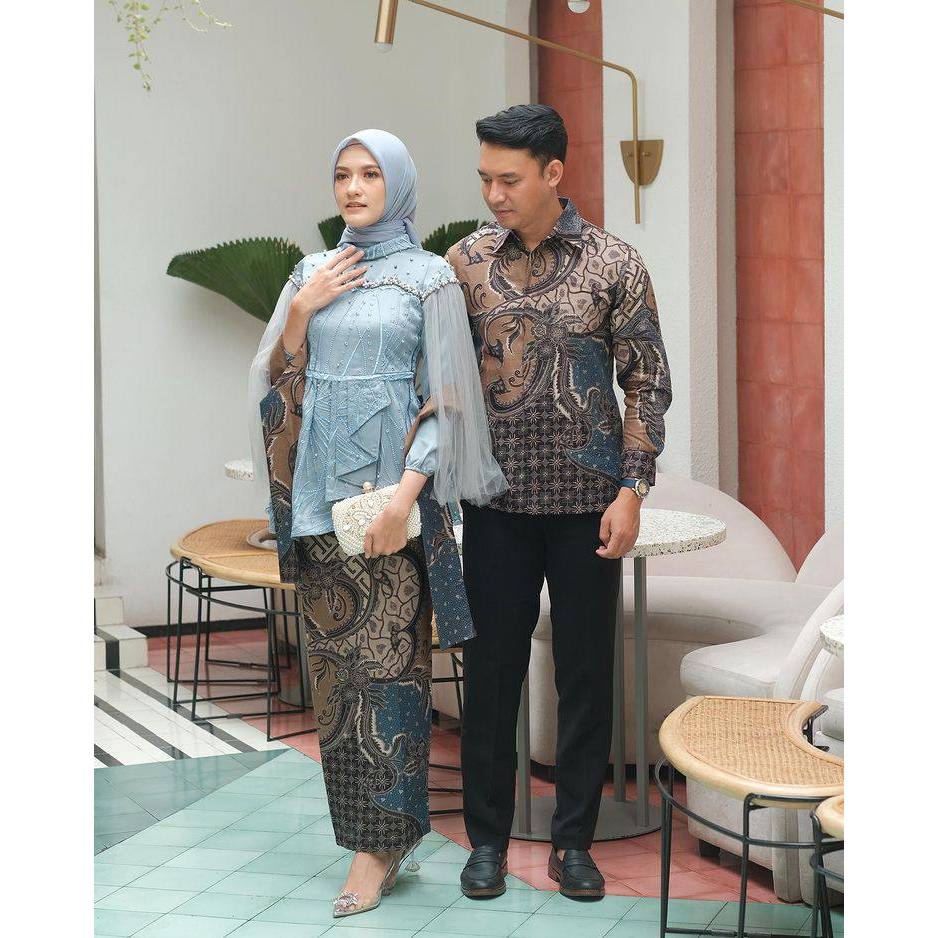 BATIK COUPLE BRUKAT COUPLE SELENA VANILA KEBAYA WISUDA BAJU COUPLE KONDANGAN TUNANGAN LAMARAN KEBAYA